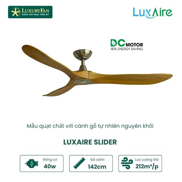 LUXAIRE SLIDER DC SOLID WOOD BN