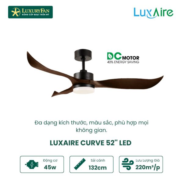 LUXAIRE-ECO CURVE 52'' CV523DCLEDBK/WG