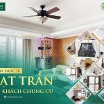 HÌNH ẢNH LẮP ĐẶT QUẠT TRẦN THỰC TẾ CHO PHÒNG KHÁCH CHUNG CƯ