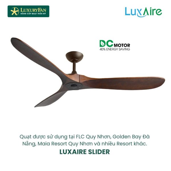 LUXAIRE SLIDER DC SOLID WOOD BL