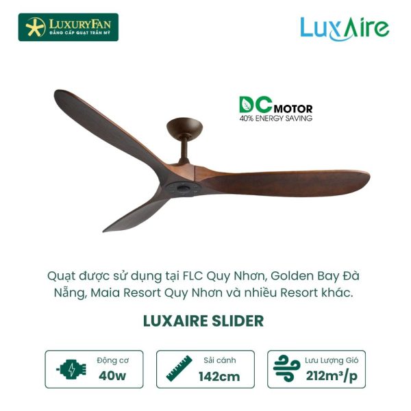 LUXAIRE SLIDER DC SOLID WOOD BL