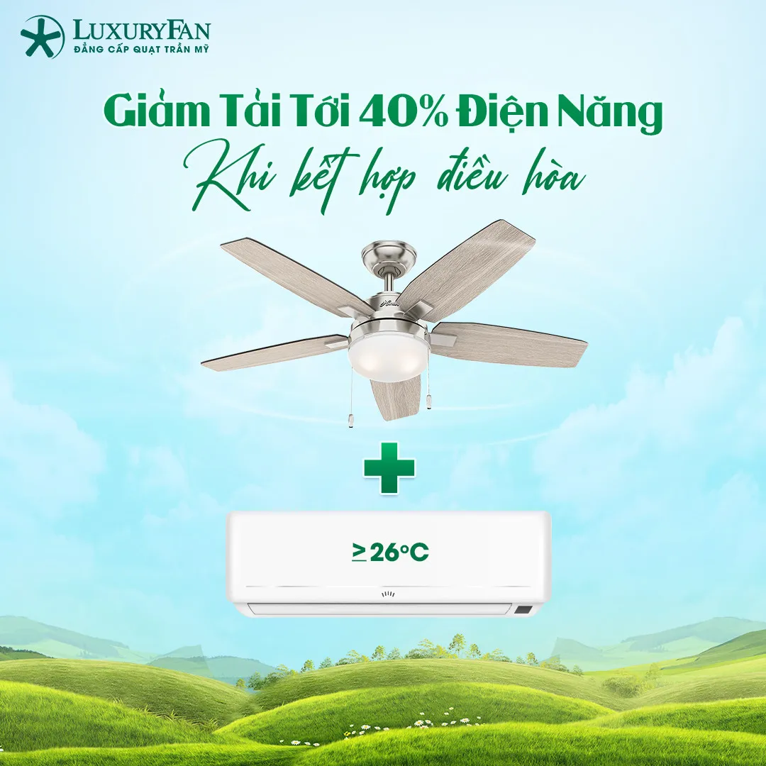 Quạt trần đảo chiều tiết kiệm điện năng