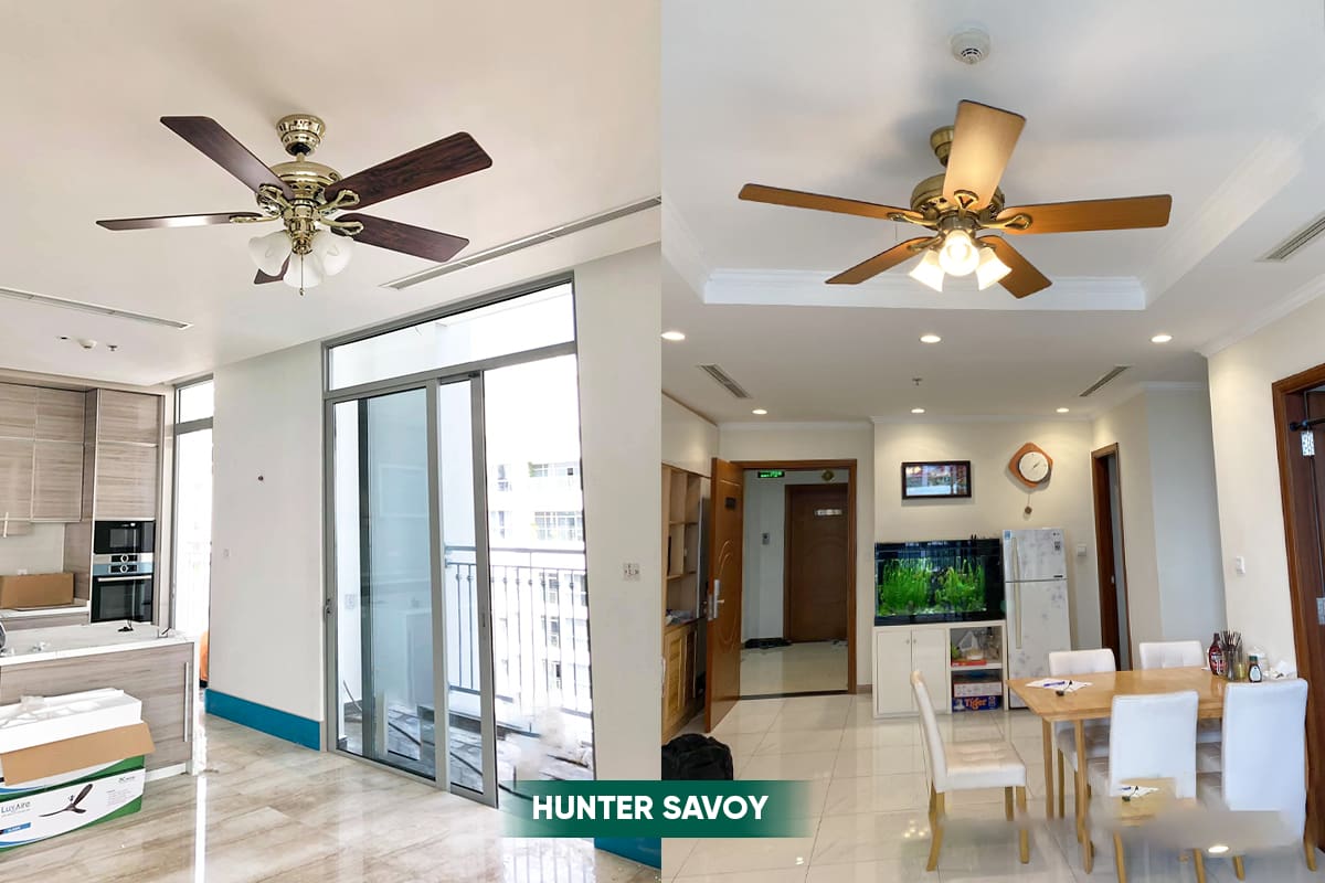 mẫu quạt trần LuxuryFan tại Vinhomes Central Park