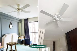Quạt trần cánh trắng Hunter Maribel cho không gian thanh lịch, tinh tế