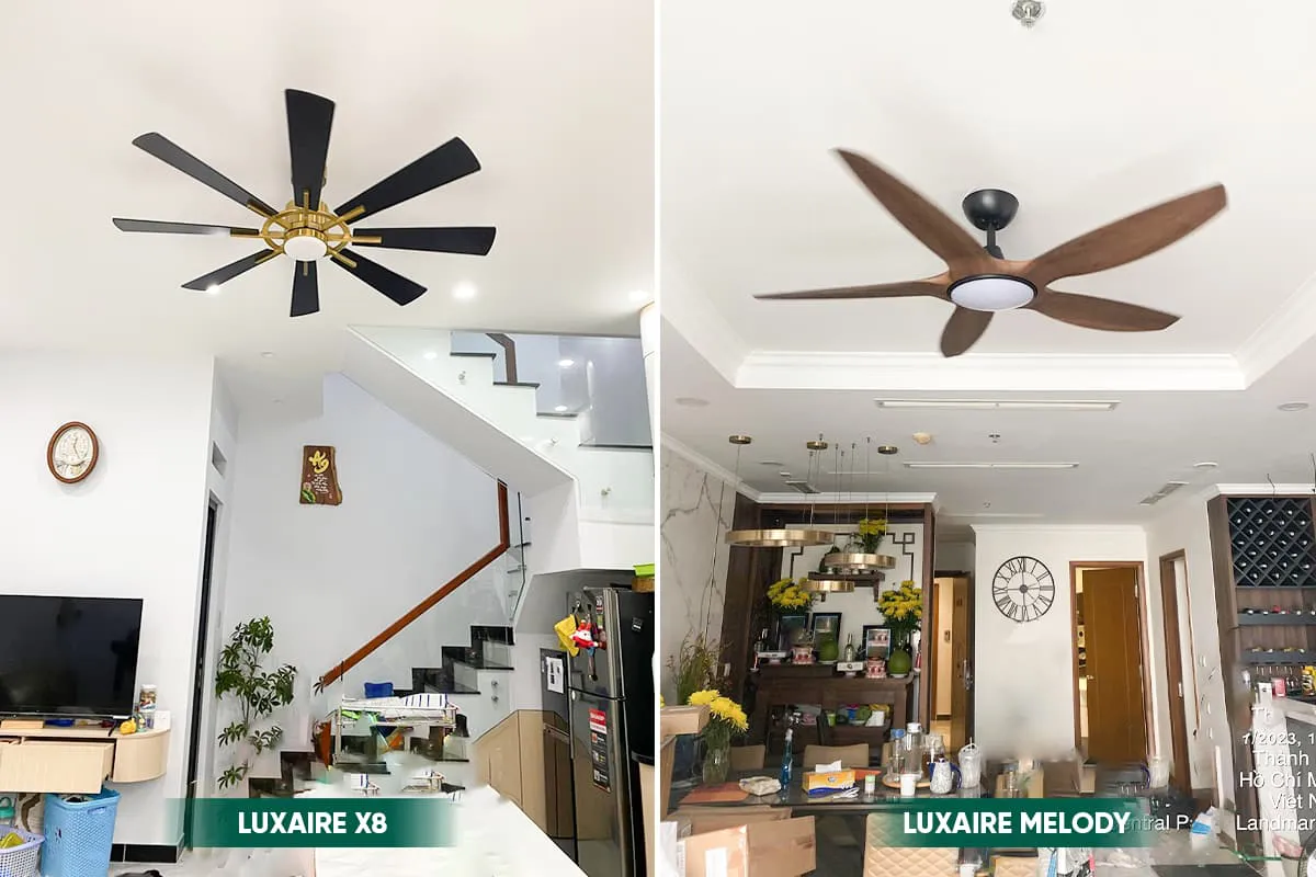 mẫu quạt trần LuxuryFan tại Vinhomes Central Park