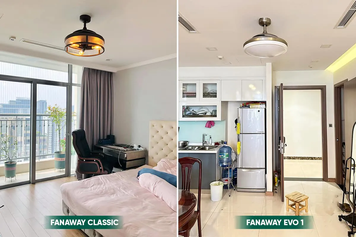 mẫu quạt trần LuxuryFan tại Vinhomes Central Park