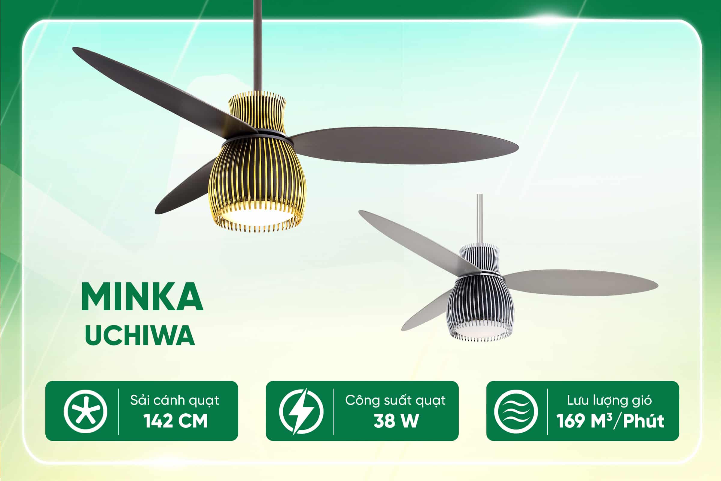 Minka Uchiwa đã được vinh danh với giải thưởng "Thiết kế sản phẩm xuất sắc nhất năm 2010" bởi Hội Kiến trúc sư Hoa Kỳ
