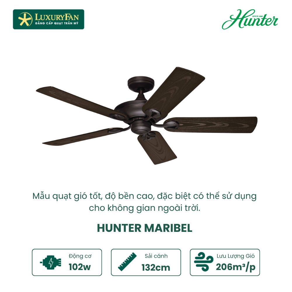 Quạt trần ngoài trời Hunter Maribel