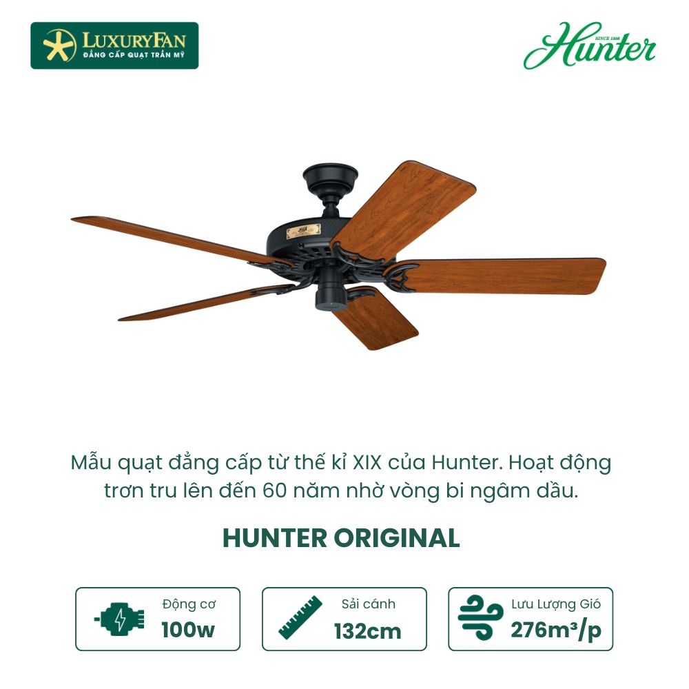 Quạt trần Mỹ Hunter Original