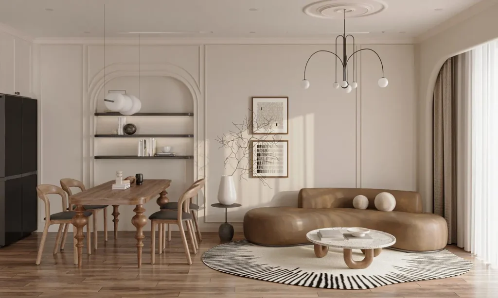 Đồ nội thất trong phong cách Wabi Sabi thường có kiểu dáng tương đối đơn giản