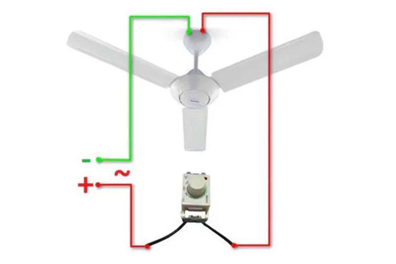 Sơ đồ nguyên lý chiết áp quạt trần đơn giản