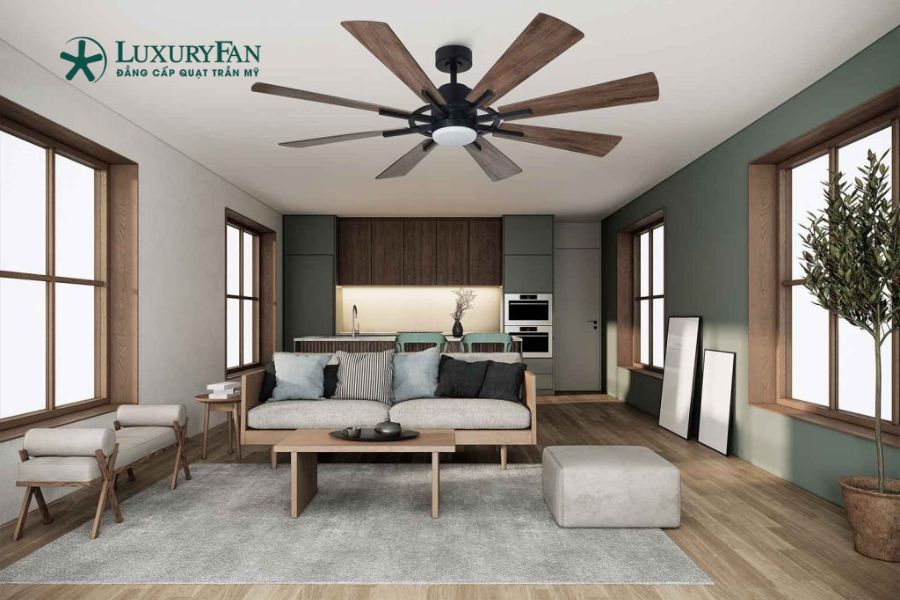 Một trong những đặc điểm dễ nhận thấy nhất của quạt 8 cánh là sự hiện diện thị giác mạnh mẽ