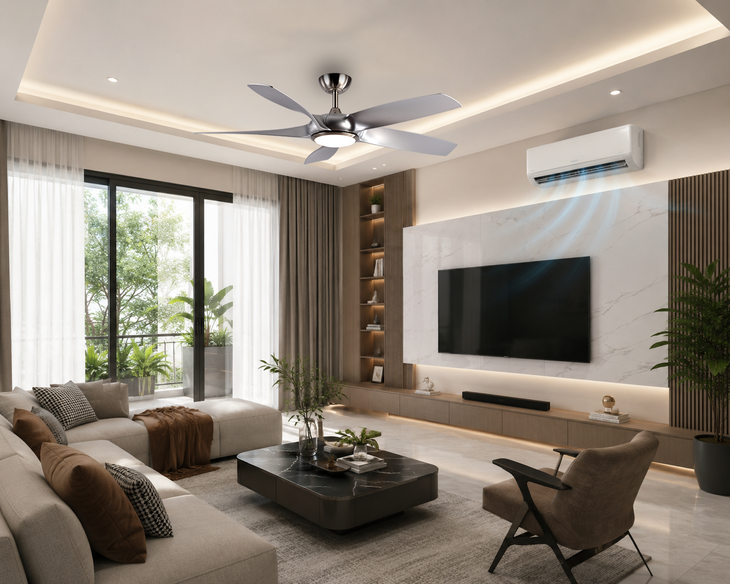 LuxAire Melody II tạo cảm giác mềm mại và cao cấp hơn nhờ bộ cánh có đường cong nhẹ