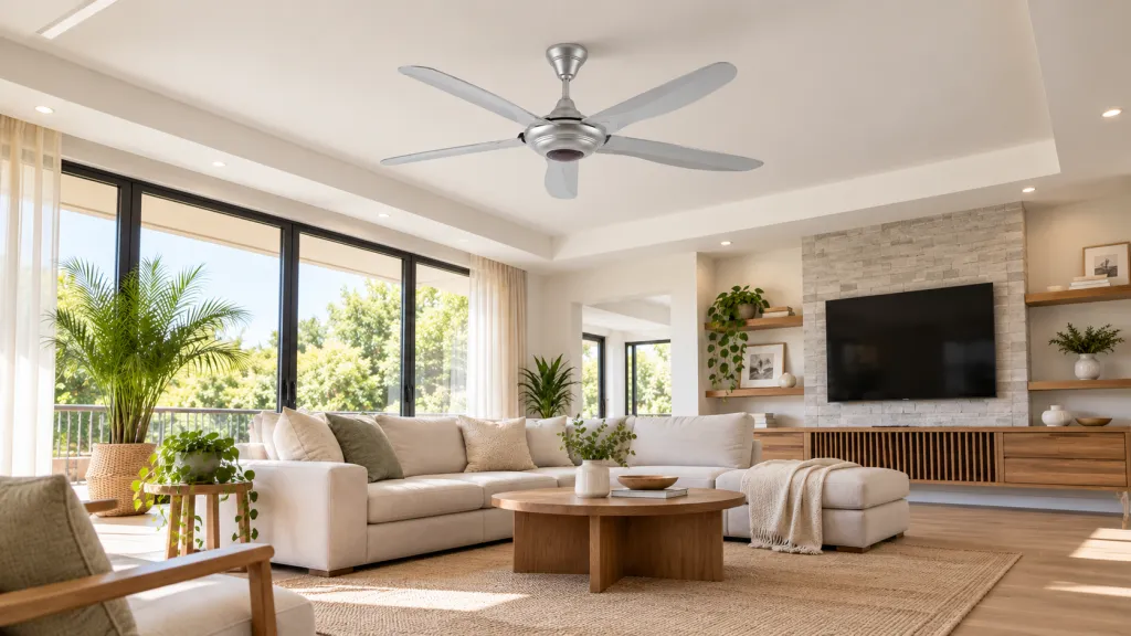 LuxAire Eco là mẫu quạt hướng đến sự đơn giản và thực dụng, phù hợp với nhiều không gian gia đình hiện đại.