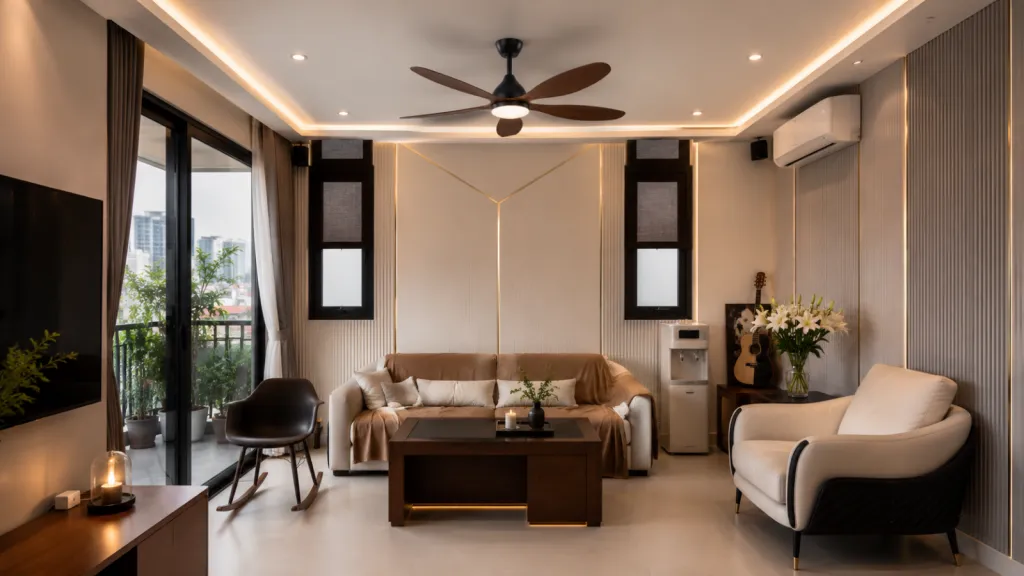 Fanxi Daisy là mẫu quạt phù hợp với những gia đình yêu thích phong cách hiện đại, thanh lịch
