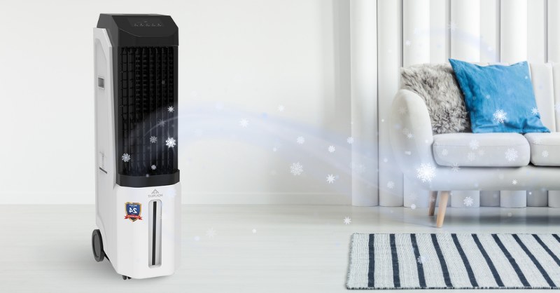 Quạt điều hòa là thiết bị làm mát kết hợp công nghệ quạt gió và hệ thống làm mát bằng hơi nước.