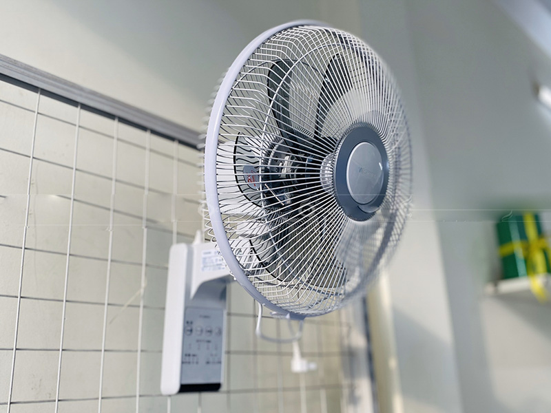 Quạt treo tường có kiểu dáng như chiếc quạt thông thường nhưng thiết kế chuyên dụng để treo tường, không chiếm diện tích sinh hoạt