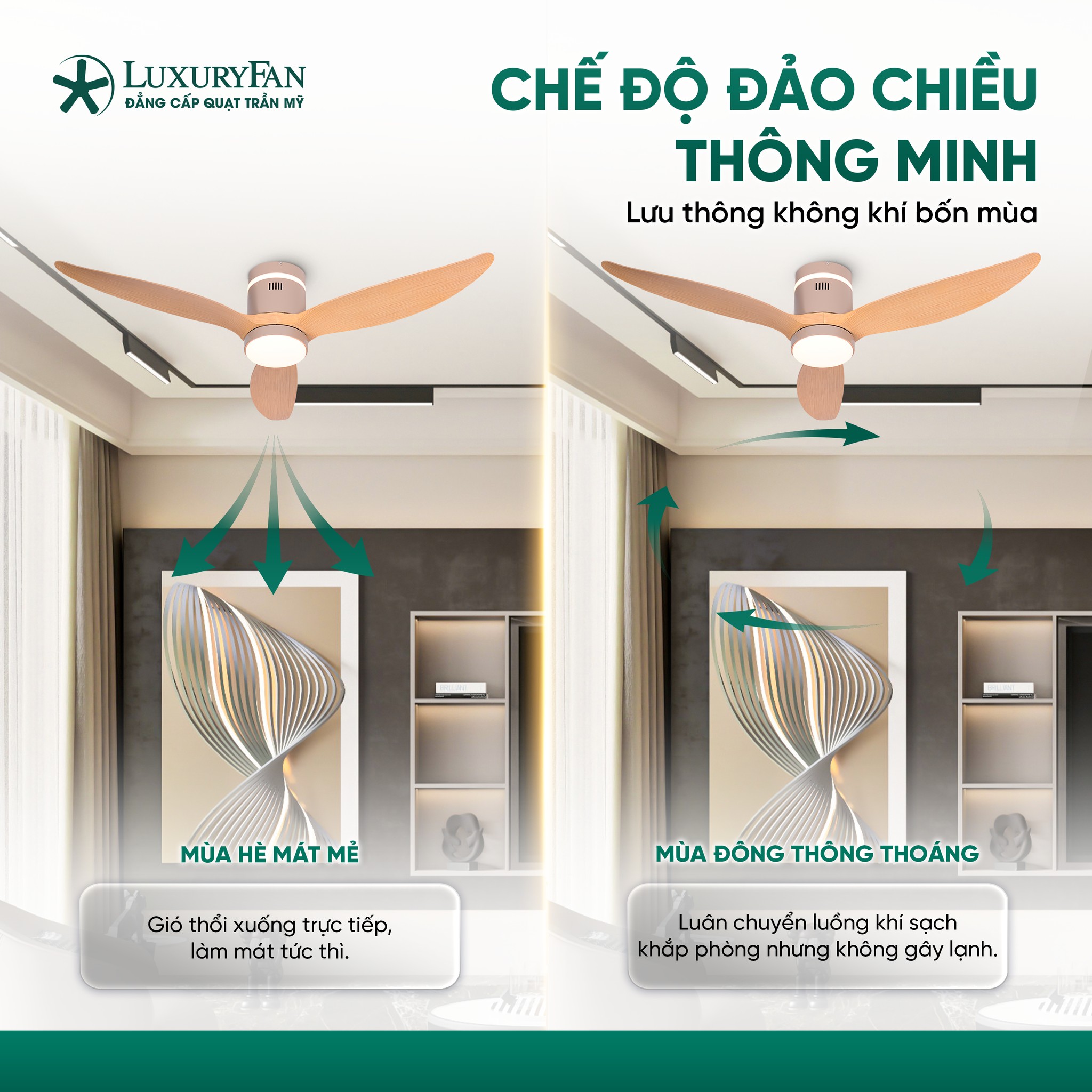 Chế độ đảo chiều thông minh - Sử dụng quanh năm