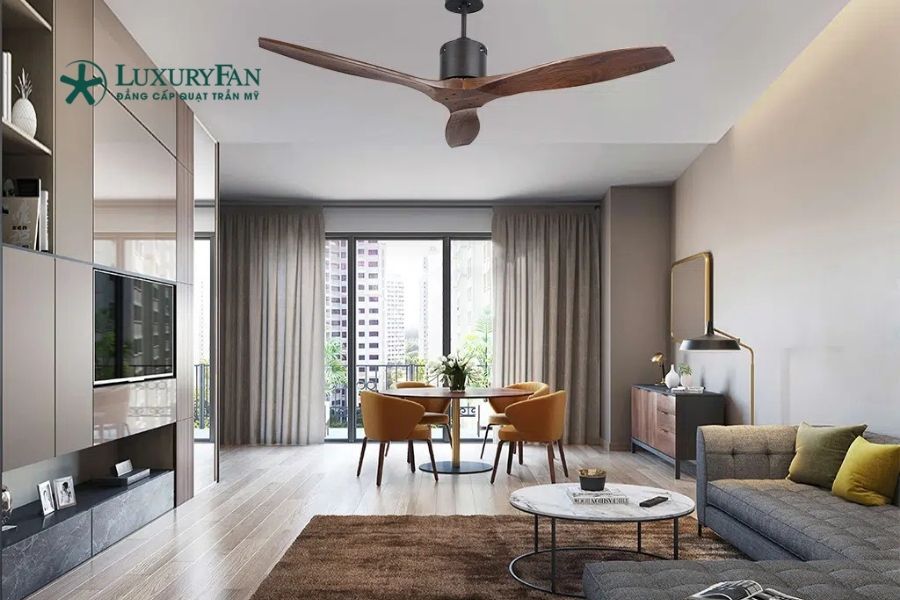 Cánh quạt trần cánh gỗ Đài Loan thường sử dụng gỗ ép tự nhiên hoặc gỗ Plywood cao cấp