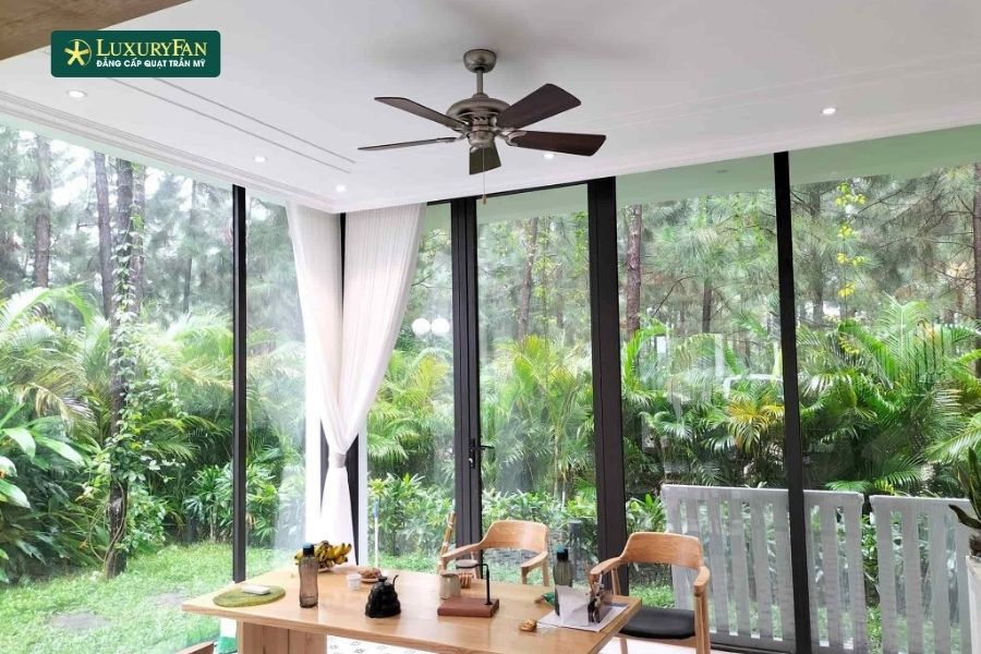 chiều cao quạt trần cổ ngắn