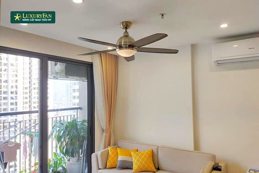 Quạt trần hoạt động bằng cách tạo luồng gió lưu thông trong phòng, giúp cơ thể cảm thấy mát hơn nhờ quá trình bay hơi mồ hôi.