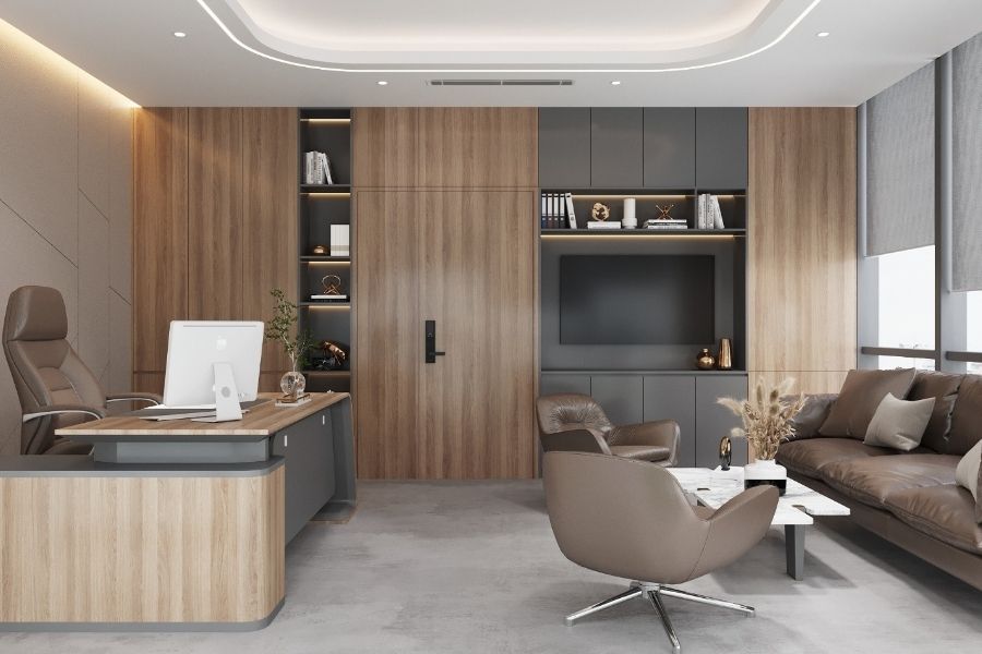 tránh Đặt bàn làm việc quay lưng ra cửa