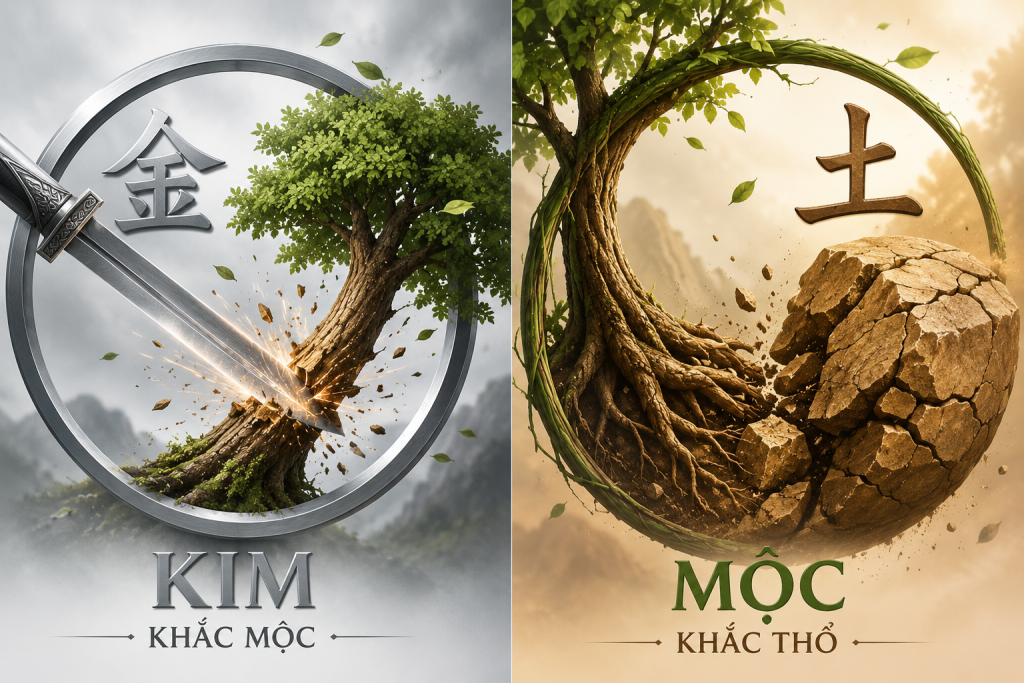 Người mệnh Mộc có mối quan hệ khắc chế với hai hành kim và thổ