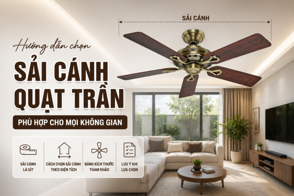 Sải cánh quạt trần là gì? Cách chọn sải cánh quạt trần phù hợp cho từng không gian