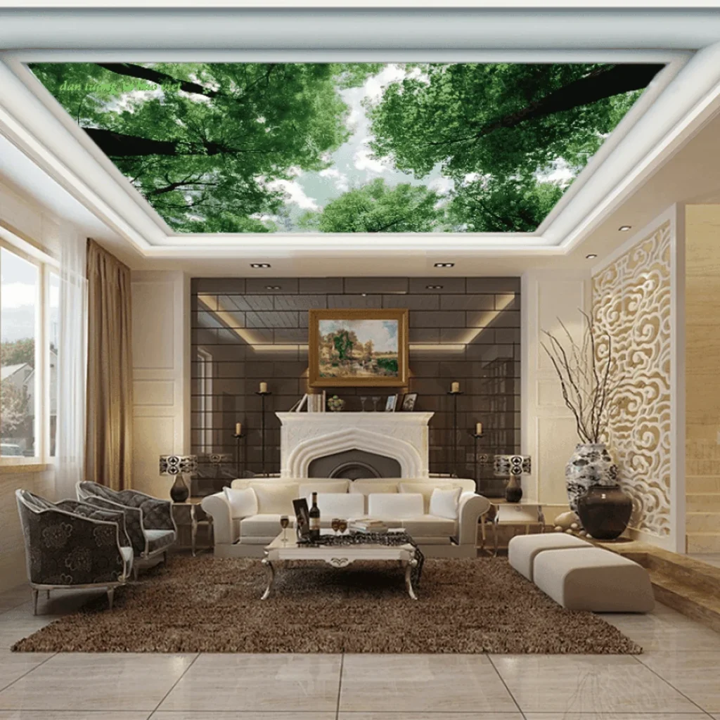Tranh dán trần 3D là giải pháp trang trí độc đáo dành cho những gia chủ yêu thích sự mới lạ