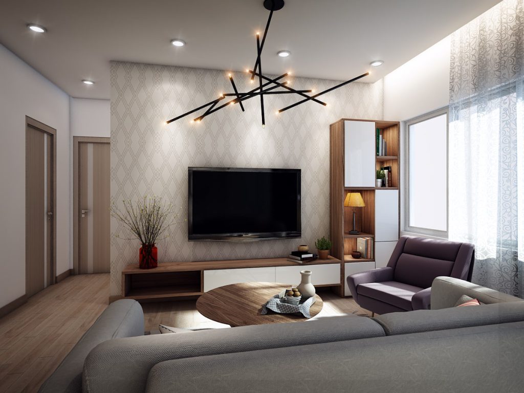 Mẫu 6: Trần bê tông có khe đèn hắt LED tạo hiệu ứng ánh sáng.