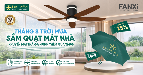 Khuyến Mãi Quạt Trần Tháng 8/2026 – Ưu Đãi Đến 30%