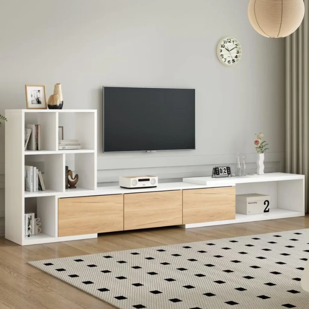 Kệ tivi là món nội thất quen thuộc trong phần lớn phòng khách gia đình.