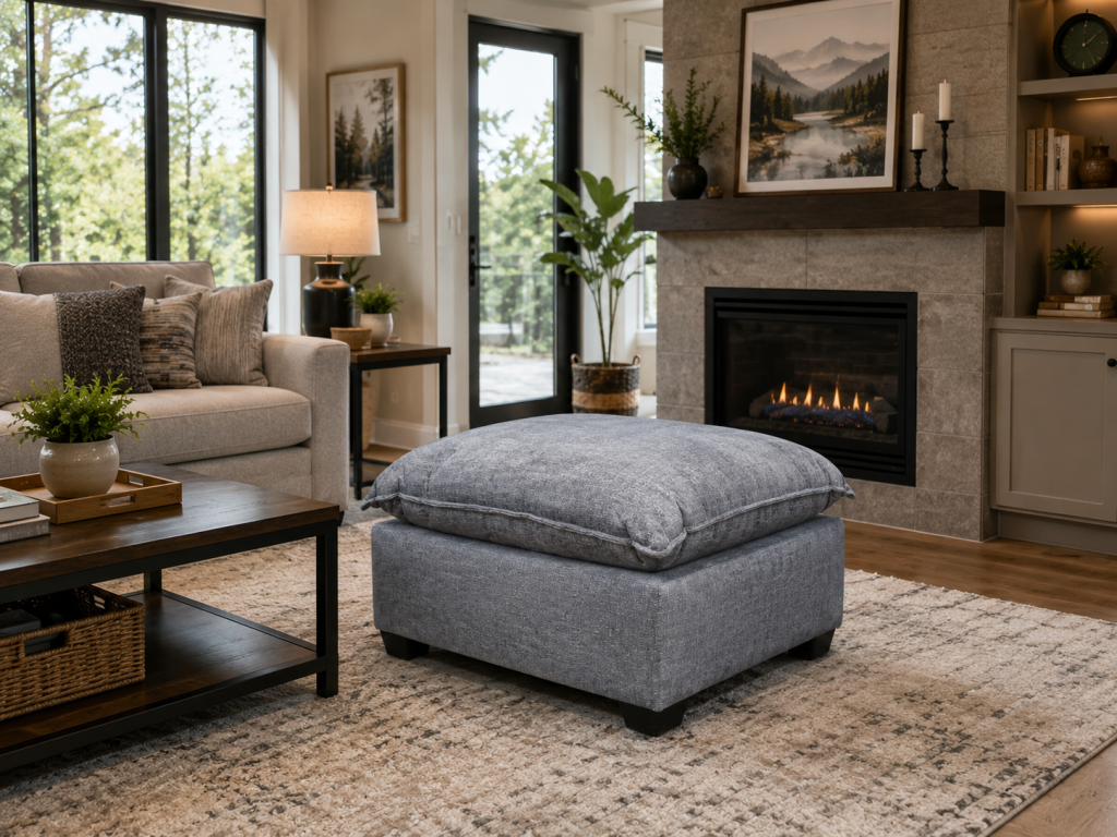 Một chiếc sofa chính kết hợp với ghế đơn hoặc ghế đôn có thể tạo thêm chỗ ngồi khi có khách mà vẫn linh hoạt trong cách bố trí.