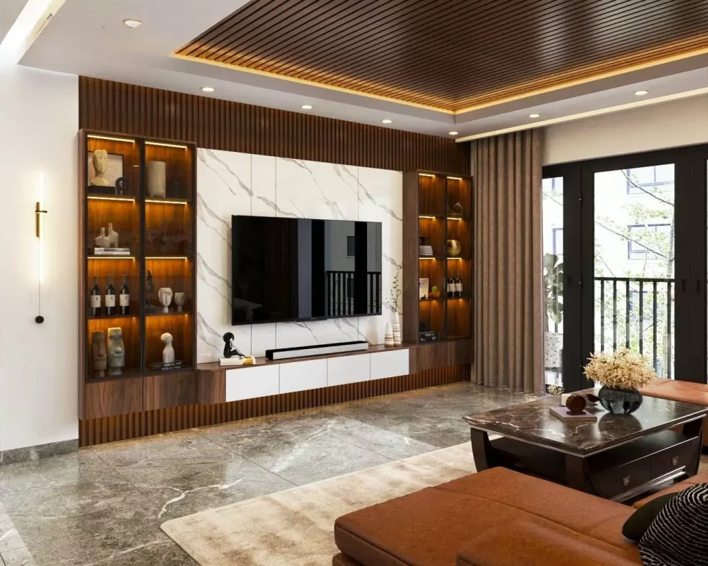 Phong cách thiết kế phòng khách hiện đại đơn giản là phong cách hướng đến sự tinh gọn trong cách lựa chọn và bố trí nội thất.