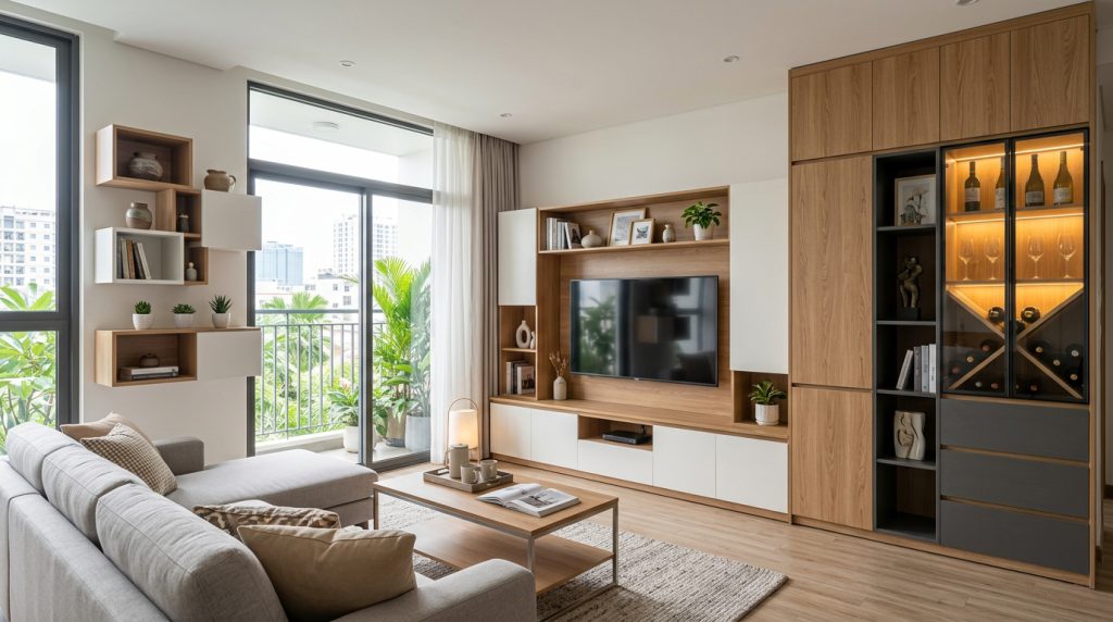 Với diện tích hạn chế, mỗi món đồ nên được lựa chọn dựa trên cả thẩm mỹ và khả năng sử dụng.