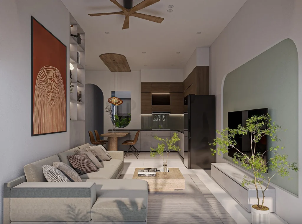 Cây xanh là một trong những cách đơn giản nhất để tăng sức sống cho khu vực sinh hoạt chung.