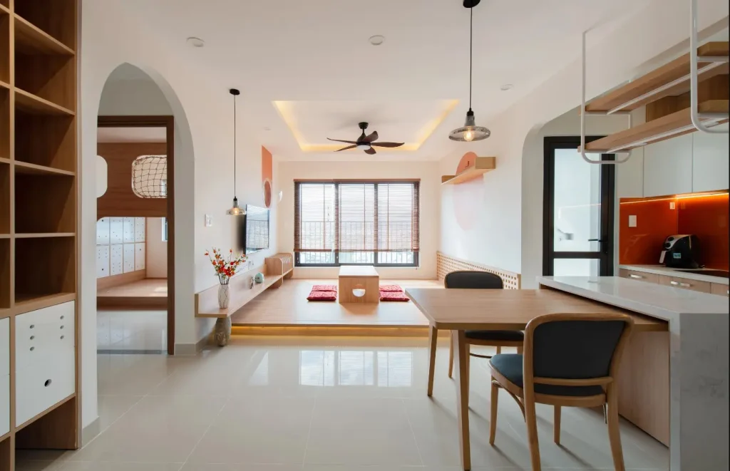 Tông trắng phù hợp với những không gian cần cảm giác sáng và rộng hơn.