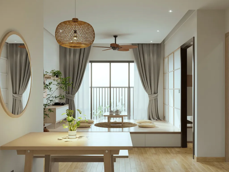 Phản gỗ có thể trở thành khu vực ngồi thư giãn, đọc sách hoặc tiếp khách theo cách gần gũi với mặt sàn