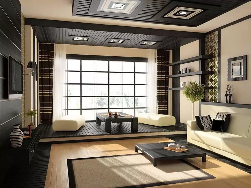 Chiếu Tatami có thể được sử dụng tại một góc phòng khách hoặc khu vực ngồi thấp để tạo điểm nhấn đặc trưng.