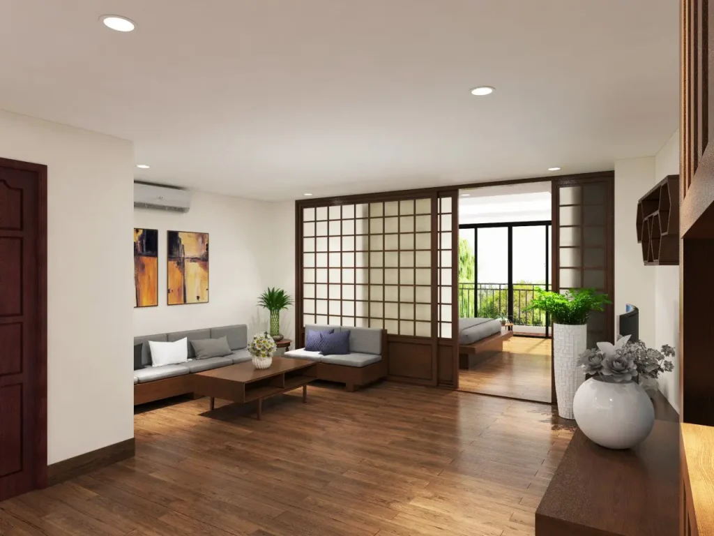 Phong cách Nhật chịu ảnh hưởng rõ nét từ Wabi-sabi, một quan niệm thẩm mỹ đề cao vẻ đẹp giản dị, tự nhiên và không hoàn hảo.