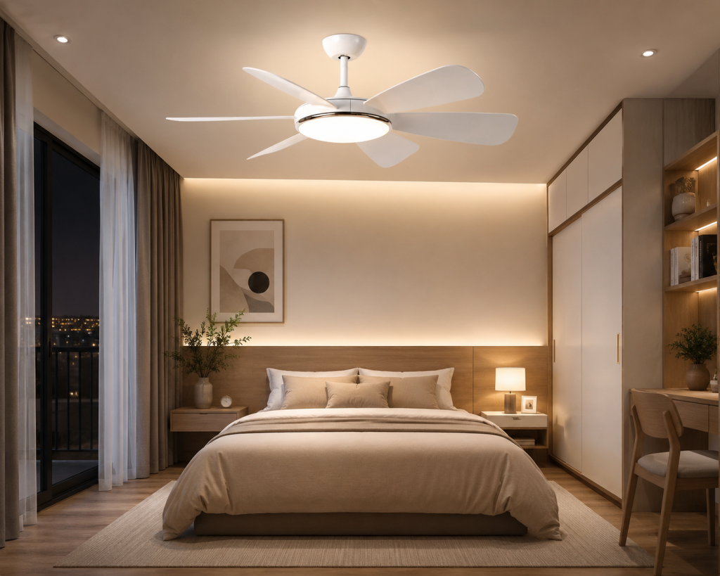 Người dùng không nên lắp quạt trần trong nhà tại khu vực ngoài trời nếu sản phẩm không được nhà sản xuất xác nhận là phù hợp.