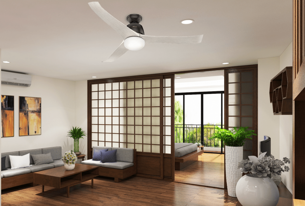 Quạt trần Hunter Harmony 50964 thiết kế 3 cánh uốn lượn màu đồng tối