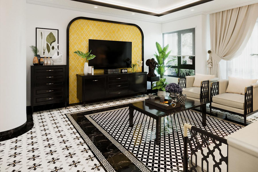 Gỗ là vật liệu xuất hiện phổ biến trong phong cách nội thất Indochine và có thể được sử dụng ở nhiều vị trí khác nhau
