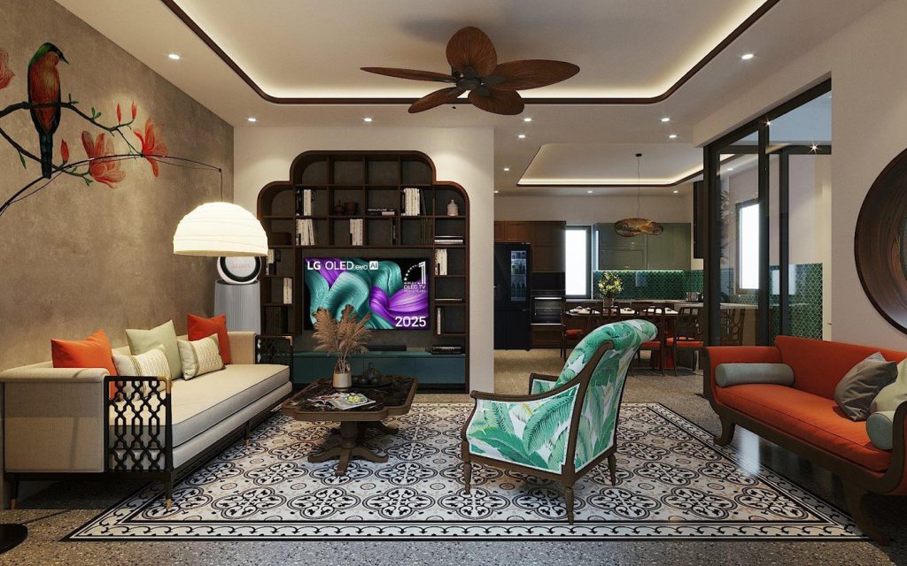 Đồ nội thất theo phong cách Indochine thường có hình dáng cân đối, chắc chắn và sử dụng nhiều chất liệu gỗ